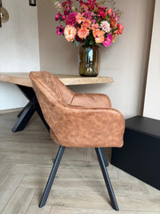 Tenno Drehstuhl - Cognac